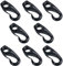 8 mm Haken für Bungee, elastisches Seil, Gummiseil, schwarz, Nylon, rostfrei, 8 Stück