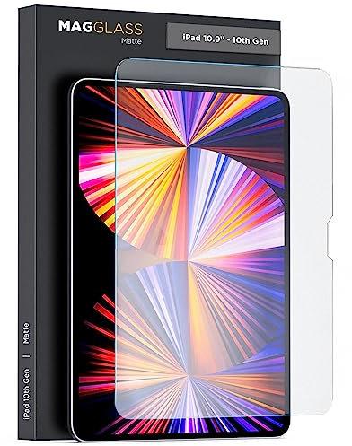 magglass Paper Like Matte Screen Protector for iPad 10th Gen, Matted Feel with Smooth Pencil Resistance - Anti Glare, Non Reflective Tempered Glass for iPad Generation 10 (10.9inch)