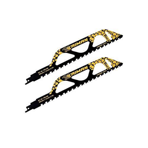 TECHNOLIT Säbelsägeblatt KAIMAN 2 Stück, für Poroton, Porenbeton, Ziegel, Ytong 2 TPI-Verzahnung, Hartmetall (304 x 1.5 x 51 mm)