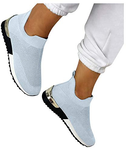 Fulidngzg Halbschuhe Damen Wasserdicht Leicht Bequeme Laufschuhe Turnschuhe Fitnessschuhe Fitness Straßenlaufschuhe Freizeitschuhe Sneaker Sportschuhe Outdoor Weich Gym Running Schuhe Joggingschuhe