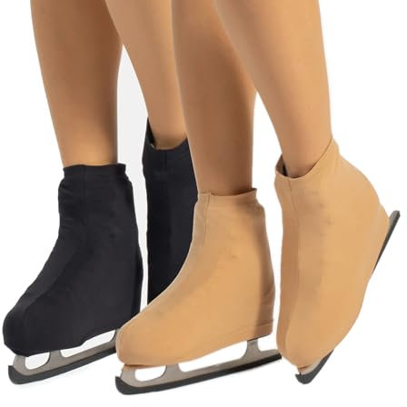 CALZITALY Skates Cover, Rollschuhe und Schlittschuhe Überzieher, Hautfarbe, Karamell, Schwarz, Schuhgröße 28-42, 70 DEN, Made in Italy (33-37, Hautfarbe+Schwarz)