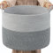 Extra Large Laundry Basket Rope Washing Baskets for Laundry Blanket Baskets for Nursery Bedroom Living Room Decort Woven Storage Basket with Handle for Dirty Clothes Towels Toys, 55x35cm, Grey