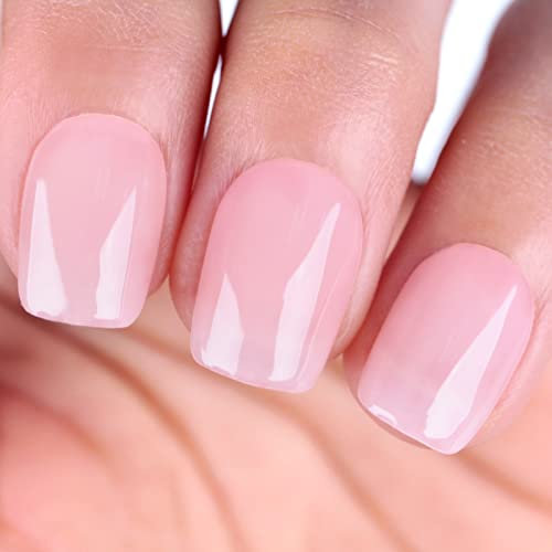 Sheer Baby Pink Gel Nail Polish, Jelly Light Pink Translucent Color UV/LED Light Cure Gel Polish for Nail Art DIY Manicure and Pedicure at Home, 0.5 fl oz