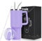 Livole 40oz Tumbler with Handle, 1200ml Leakproof Vacuum Travel Mug for Cold Hot Drink, Insulated Coffee Cup with Straw and Lid, Stainless Steel Water Bottle for Travel, Camping, Sports, Light Purple