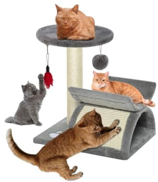 ADEPTNA Cat Tree Scratching Scratcher Post Tunnel Bed Kitten - Cat Tree Tower Activity Centre for Playing Relax and Sleep