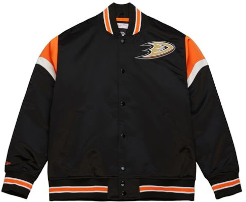 Mitchell & Ness Anaheim Ducks NHL Heavyweight Satin Jacket Black - XL