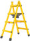 EKDJSN 4-Stufen-Trittleiter mit Werkzeugtaschen, Klappbare Bodentreppe Leicht Tragbar, Klappleiter Fischgrätenleiter Stehleiter, Mehrzweckleiter Faltbare Gehleiter for Zuhause (Color : Giallo)