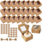 Tarocat 24 Stück Bäckerei Boxen mit Fenster, Cupcake Box Kraftpapier Karton, 10 X 10 X 6.5 cm Muffin Box mit Sichtfenster (Brown)