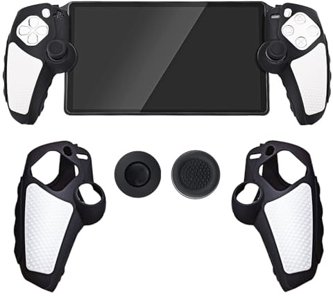 Silicone Grip Cover Case for PlayStation Portal, Anti-Slip Controller Protective Sleeve Ergonomic Handle Case with 2 Thumb Grip Caps for PS Portal Gaming Accessories (Black)