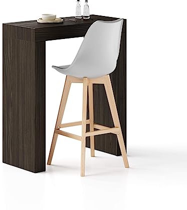 Moderner Design Hochtisch 90x40 Nussbaum dunkel handgefertigt in Italien