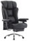 Efomao Big and Tall Office Chair 200KG with Foot Rest, High Back PU Leather Executive Chair with Adjustable Padded Armrests, Lumbar Support for Home or Work, Heavy Duty Computer Chair, Black