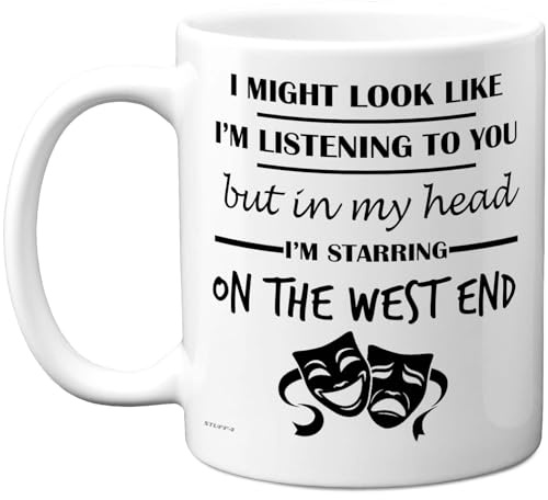 Stuff4 West End, in My Head Mug | Funny Gift for West End Lover Women and Men, 11oz Premium Ceramic Dishwasher Safe White Handle Mugs Novelty Cup