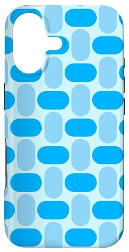 Blue Rounded Ellipse Capsule Oval Egg Geometric Pattern Coque pour iPhone 17