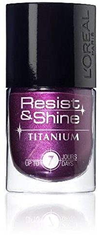 L'Oréal Paris Resist & Shine Nagellack, Resist and Shine, 733 titanium black Gloss