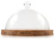 Boska Servierbrett Rund Friends mit Glocke/hält Käse länger frisch / 23,8 cm/Holz/Kunststoff/Braun