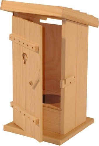 Leben mit Holz WC-Häuschen, 23 x 14 x 14 cm, Fichte roh