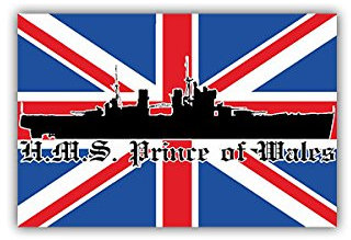 Aufkleber/Sticker HMS Prince of Wales England Schlachtschiff 7x10cm A1248