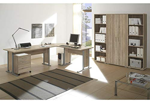 möbelando Büro-Set Büroprogramm Bürokombination Büroeinrichtung Komplettset Clermont I Sonoma-Eiche