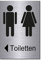 Toilette-WC-Pfeil links Symbol-Schild 150 x 100 x 3 mm-Aluminium Edelstahloptik silber mattgebürstet Hinweisschild (1905-6 mit Klebepats)