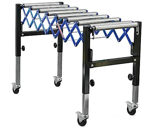 Ameise Scheren-Rollenbahn | 60 kg Tragkraft | 0,38-1,27 m Bahnlänge | 350 mm Bahnbreite | 590-910 mm Höhe | Rollbock individuell höhenverstellbar | ideal für leichte Fördergüter