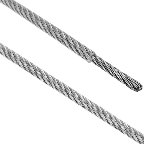BeMatik - Cable de Acero Inoxidable 7x19 de 4,0 mm. Bobina de 100 m. Recubierto de plástico Transparente