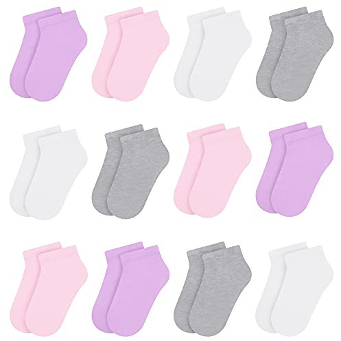 Libella 12 paia Calzini Bambini Calze Ragazze Cotone Conforto Traspirante per Primavera Estate calzini per sneaker colorati 2805 31-34