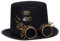 COSDREAMER Steampunk Top Hüte Goggle Gear Hut für Damen und Herren Gr. large, Schwarz (58cm, Schwarz 3)