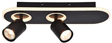 BRILLIANT Lampe, Kimon LED Spotbalken 2flg schwarz, 2x PAR51, GU10, 5W geeignet für Reflektorlampen, Köpfe schwenkbar