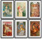 MONOKO® Jugendstil Bilder Set | Alfons Mucha Poster Vintage Kunstdruck | Schlafzimmer Wandbilder Wohnzimmer | 6x A4 ohne Rahmen