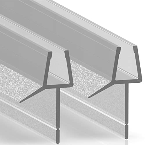 2x100cm Duschdichtung, Einstellbare Dichtung | Wasserabweiser | 2x100cm Dichtungsstreifen | Duschtürdichtung | Ersatzdichtung für 4-6 mm Glastür Duschtüren Duschwand Badewanne Duschabtrennung