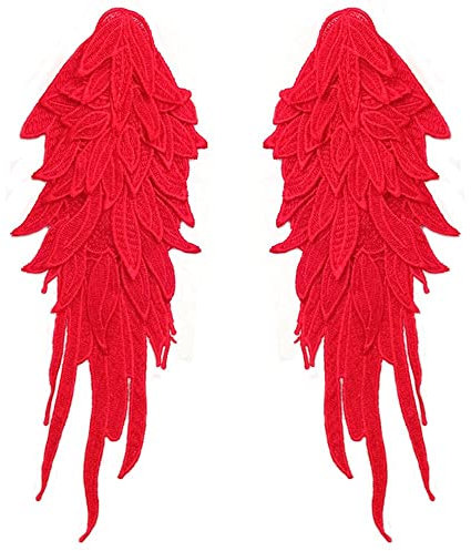 3D Stickerei Spitze Bestickte Flügel Applikation 1 Paar Flügel Stickerei Tuch Patch Engel Patches Applikationen Schulterflicken Spitze Schulter Blumen für Hochzeit Braut Ballkleid Kostüm Zubehör