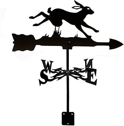 CAZARU Wetterfahne Delphin Silhouette Edelstahl Wetterfahne Kuh Windrichtungsanzeiger Wetterhahn Messwerkzeuge für Outdoor Halterung Dekor Handwerk