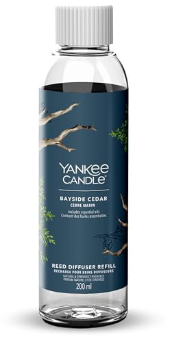 Yankee Candle Signature Nachfüllung für Diffusor mit Rattanstäbchen | Bayside Cedar | 200ml | bis zu 20 Wochen Duft | Perfekte Geschenke für Frauen
