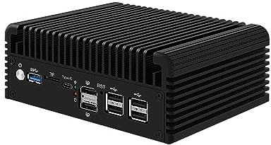 Micro Firewall Appliance, Mini PC, Mikrotik, OPNsense, VPN, Router PC, Intel Alder Lake-N 12th Gen N100, HUNSN RJ46, 6 x 2.5GbE I226-V, 2 x HDMI2.1, TF, Type-C, 16G DDR5 RAM, 128G SSD