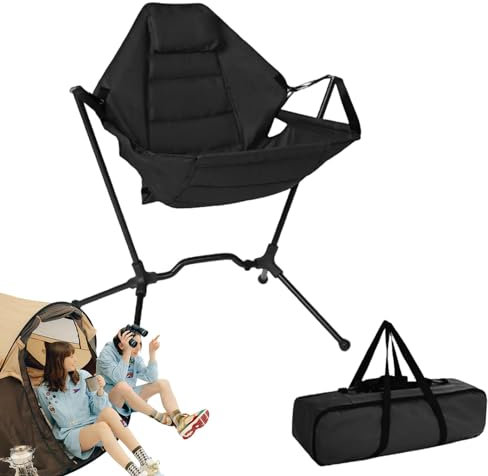 de Camping – Silla de relajación para Camping, Silla Plegable y balancín | Hamaca Plegable Ajustable, Tumbona Plegable para césped, salón, Picnic, Patio, 55