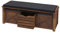 Mendler Sitzbank mit Staufächern HWC-H53AM, Polsterbank Sitz-Kommode, Shabby-Look Massiv-Holz Metall Stoff 43x102x33cm - braun