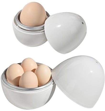 Caldera de huevos de aluminio, olla de huevos para microondas, máquina de huevos, dispositivo portátil para hervir huevos en microondas, máquina de huevos duros y suaves, caldera ligera y rápida,