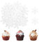 Giantree 50 Stück Weiß Essbare Schneeflocken Tortendeko, Klebreispapier Tortenaufsatz Kuchen Dekoration Chneeflocke Essbare Muffin Deko Essbare Cupcake Topper für Hochzeit Geburtstag Jubiläum