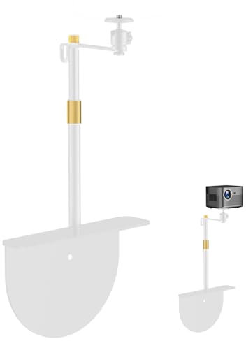 Support De Projecteur, Support De Trépied De Projecteur Pivotant à 360 ° Support De Projecteur Mural En Forme De L Support De Sol Angle RéGlable Hauteur 25-37cm Pour Table De Chevet Canapé Bureau