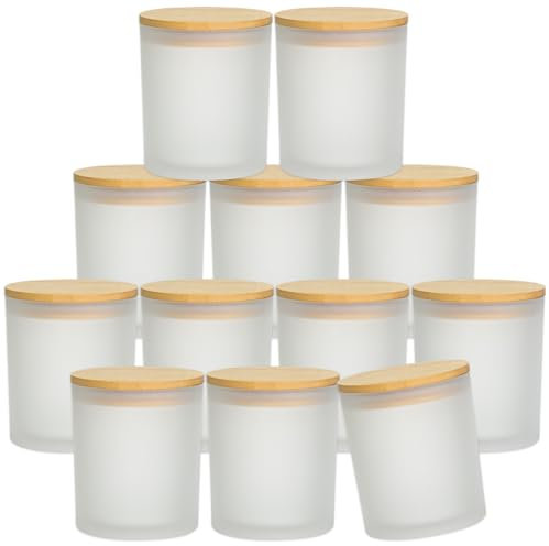 SUPMIND 12 leere Kerzengläser, 350 ml Milchglasgläser in Großpackung