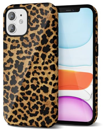 Svanove Cheetah Print Phone Case for iPhone 11 Case Girly Trendy Leopard Pattern, Retro Cool Animal Print, Luxury Cute Case for Women, Aesthetic Y2k Hard Shell Plastic, Brown Fall