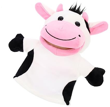 TOYANDONA Handpuppenspielzeug Geschichte Sprechende Handpuppe Fingerpuppen Geschichte Handpuppe Handpuppen Im Familienstil Charakter Handpuppe Puppentheater Weiß Stoff