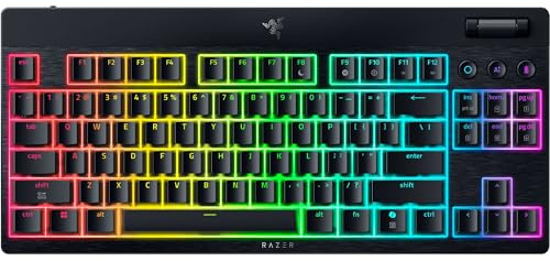 Razer BlackWidow V4 - TKL HyperSpeed Low Profile Wireless Gaming Keyboard: Orange Mechanical Switches - 2.4 GHz Wireless and Bluetooth - Multifunction Roller - 3 Control Buttons