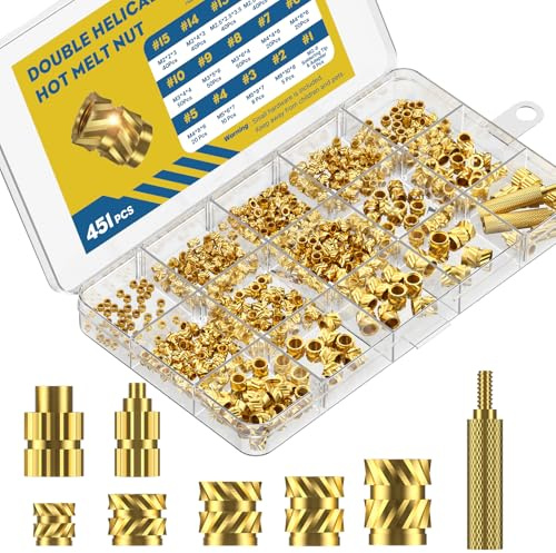 Uniclife 451 Pcs Heat Set Inserts Kit for 3D Printing Parts