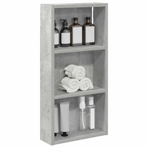 vidaXL Badezimmer-Wandschrank Betongrau 30 x 10 x 60,5 cm