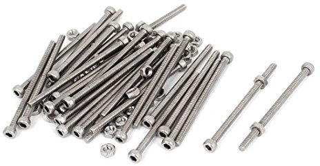 sourcing map M3x 50mm Innensechskant Kopf gerändelt Gap Schrauben Schrauben Muttern Set 30Stück DE de