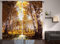 ABAKUHAUS Wald Rustikaler Vorhang, Herbst-Birken-Fluss, Wohnzimmer Universalband Gardinen mit Schlaufen und Haken, 280 x 245 cm, Braun Weiß
