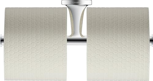 Duravit Papierrollenhalter Starck T, Toilettenpapierhalter ohne Deckel für 2 Rollen, Klopapierhalter Wandmontage, Chrom