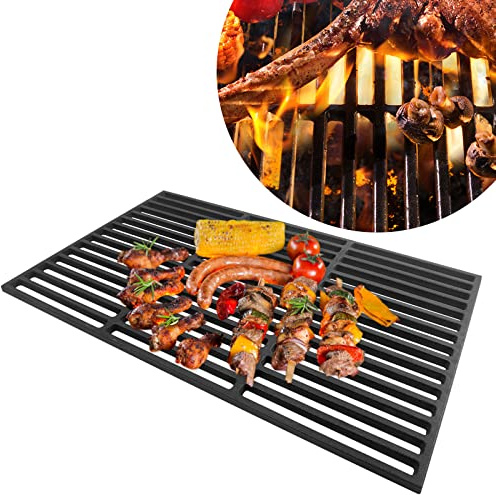 LARS360 Rechteck Gusseisen Grillrost Grillgitter Gussrost Roste, Grillplatten für Gasgrill und Holzkohlegrill, Massiv und Emailliert, Größen (28 x 42 cm)