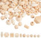 PandaHall 250g Verschiedene Natürliche Holzperlen Round & Cube & Polygon & Rondelle & Oval & Column Spacer Beads Unvollendete Lose Holzperlen Für Die Schmuckherstellung von Armbandketten